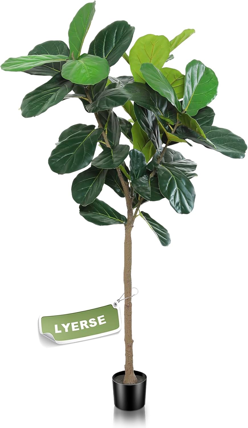 LYERSE Faux Fiddle Leaf Fig Tree 6ft Artificial Ficus