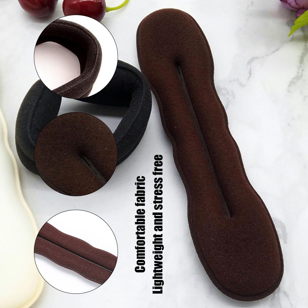 4 piezas Marrón para hacer moños para el cabello, Bonut para el cabello, esponja para torcer el cabello, accesorios peinar el cabello, accesorios para el cabello, herramientas el cabello