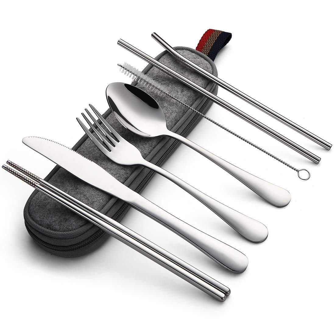 Set De Couverts Camping Métal - Couteau, Cuillère, Fourchette - Pliable