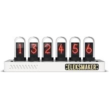 EleksMaker EleksTube IPS PR3 GEN4 Just White Edition 6 IPS LCD Nixie Tube Clock with WiFi Sync, Web Control, 9 Display Modes, RGB Minimalist Desk Decor