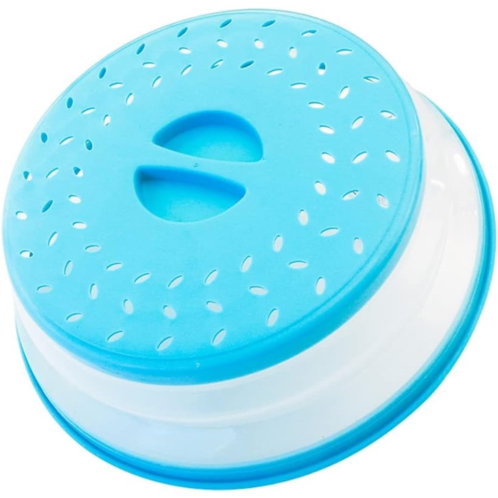 Yqniscu One Color Collapsible Microwave Splatter Cover Plate With Steam Vent Dishwasher-Safe Dish Lid For Food(Gray-1)(Blue-1)