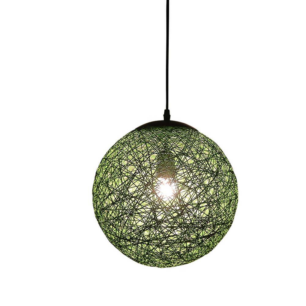 Suspension boule ronde verte 25cm : lustre design pour éclairage de bar et salle à manger