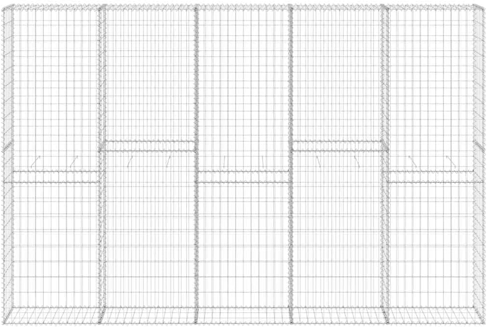 vidaXL Gabion Wall - Galvanized Steel Basket 118.1"x11.8"x78.7" for Garden/Patio Sound Insulation & Privacy - Silver