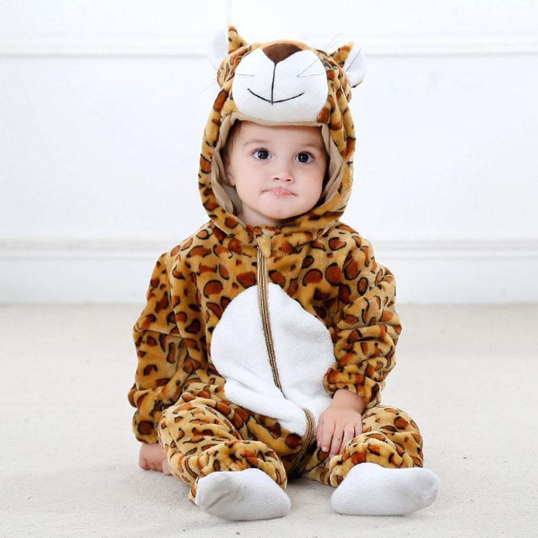 CuteOn Toddler Halloween Costume Onesie Cosplay Romper Christmas Infants Baby Costume Leopard 3Months-4Years - Image 4