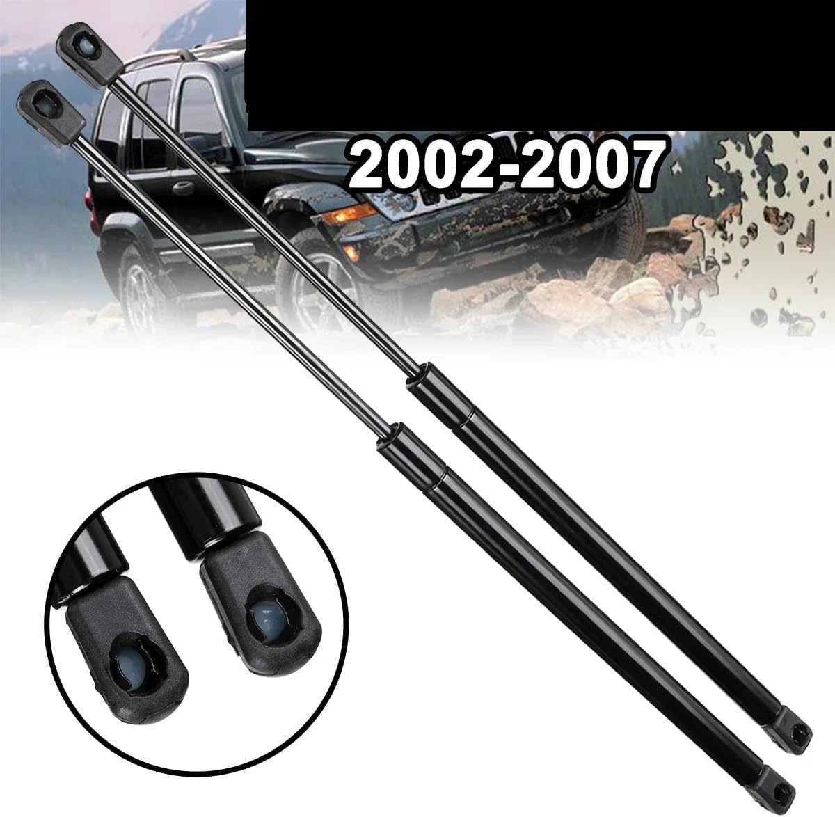 フロントボンネットガススプリング フロントエンジンフードボンネットショックリフトストラットサポート小道具ロッドアームガススプリングブ ボンネットダンパー  フロントエンジン小道具ロッドアームガススプリングブラケットフード衝撃サポートリフトストラットバー用 ... 油圧サポート ボンネット 2 個の車のフロントエンジンフードリフトサポート小道具ロッドガススプリングショックストラットバーリバティ