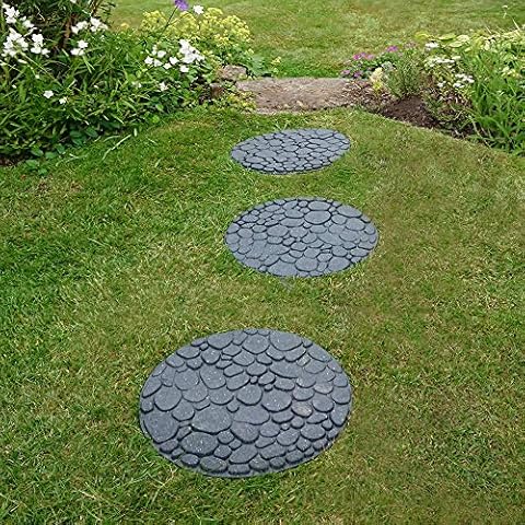 Garden Gear Reversible Stepping Stones Eco-Friendly River Rock Effect Ornamental Recycled Rubber for Garden, Path & Patio 1 Stone 45cm x 45cm (1 Stone) Cover