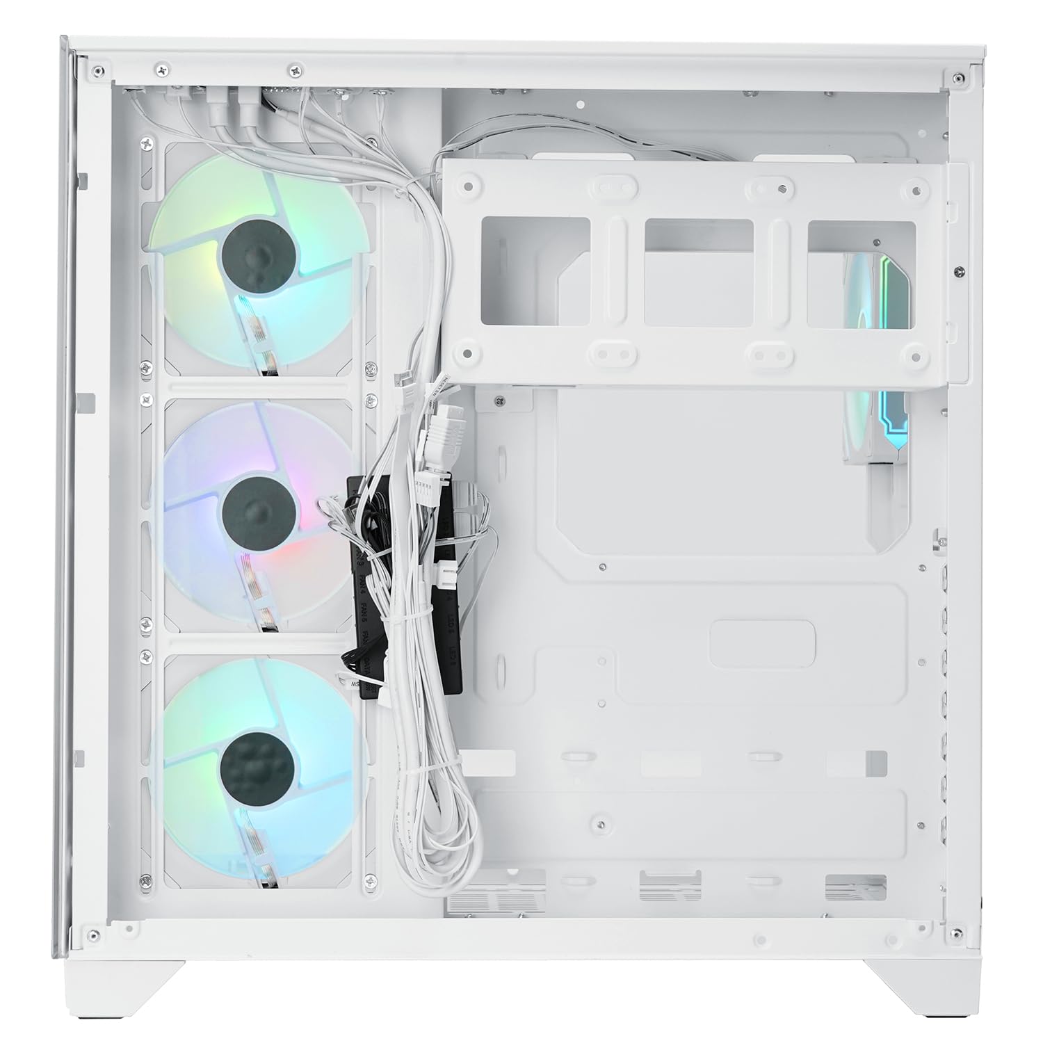 Itek Case Dark Cave Pano - Gaming Tower ATX - 4x12cm ARGB Fan - 2xUSB3 - Type-C - Parete Laterale, Frontale e Superiore in Vetro Temperato - White Edition