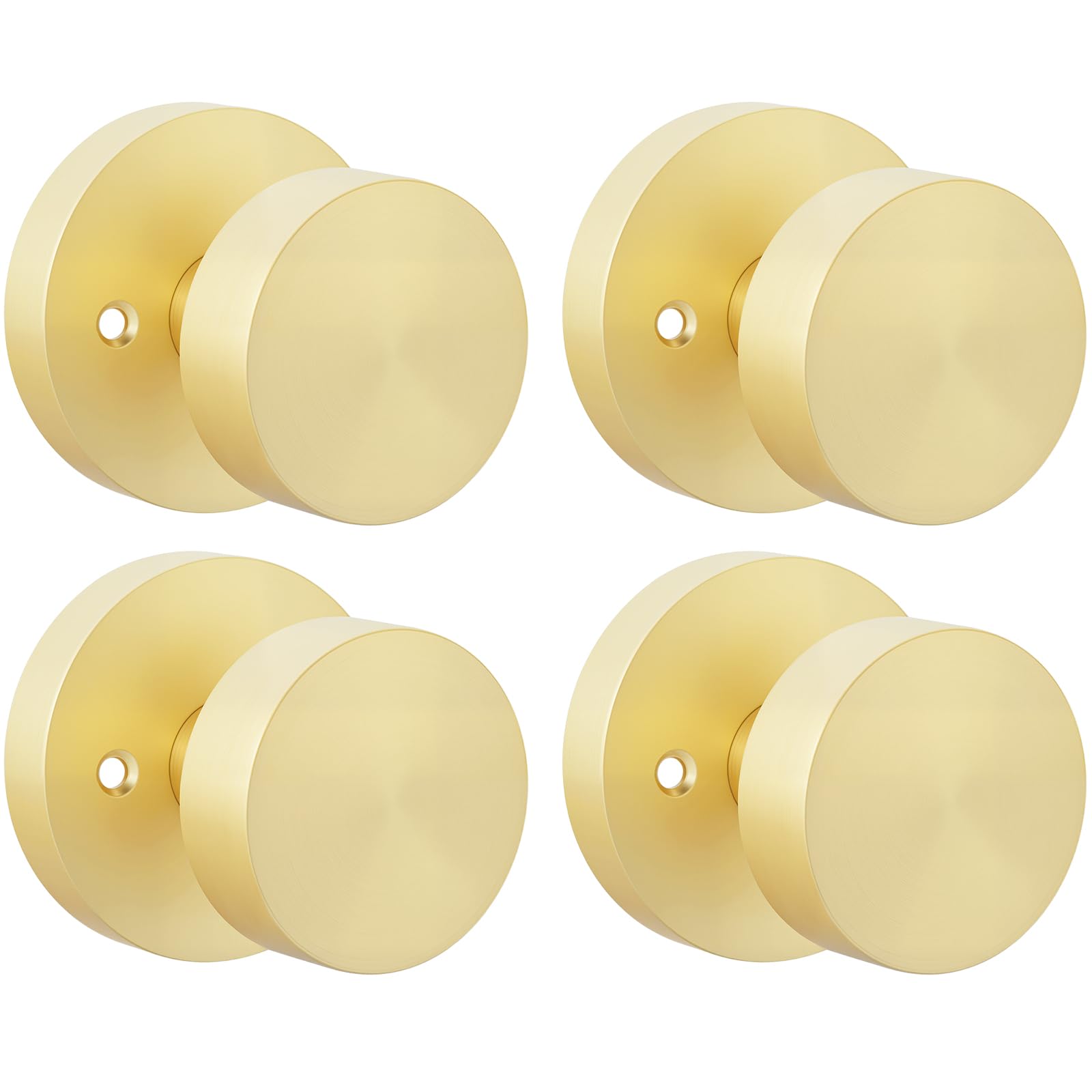 Photo 1 of Goldenwarm Gold Door Knobs Dummy, Zinc Alloy Keyless Brushed Gold Door Knobs for Closet and Bifold - Single Side Non Turning (2 Pack/4 Pieces)