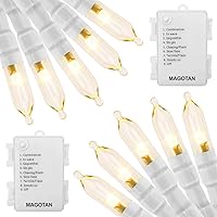 Vista 14 de Cadena de luces alimentada por batería, luces de Navidad de 16 pies, 50 luces LED, cadena de luces decorativa de alambre blanco