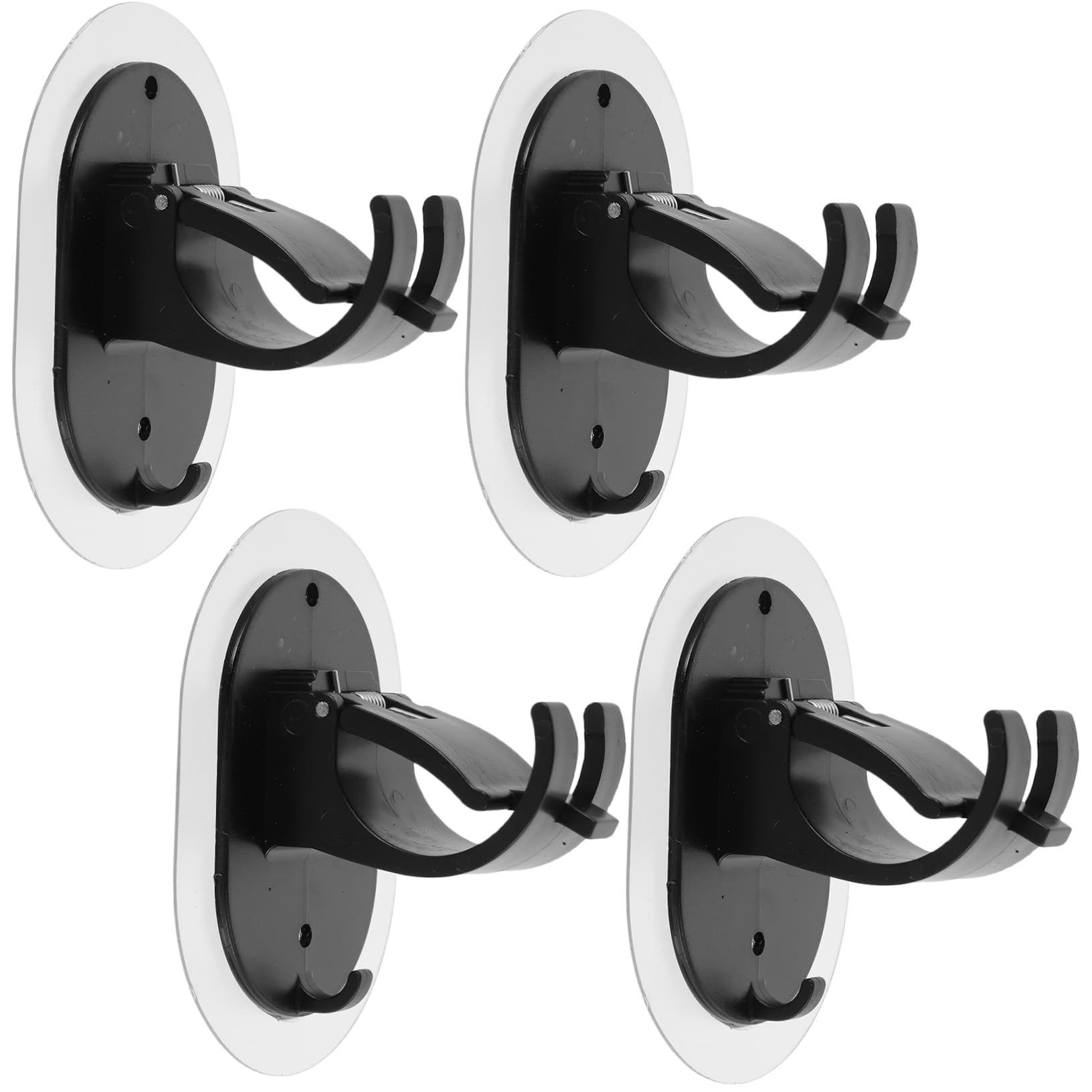 TOPBATHY 4sets Pinces À Tringle À Rideaux Accroches pour Tringles À Rideaux Support Tringle Rideaux Crochets Tiges Canne À Pêche Cintres De Rideaux Support De Tige Plastique Black 4pcs * 4