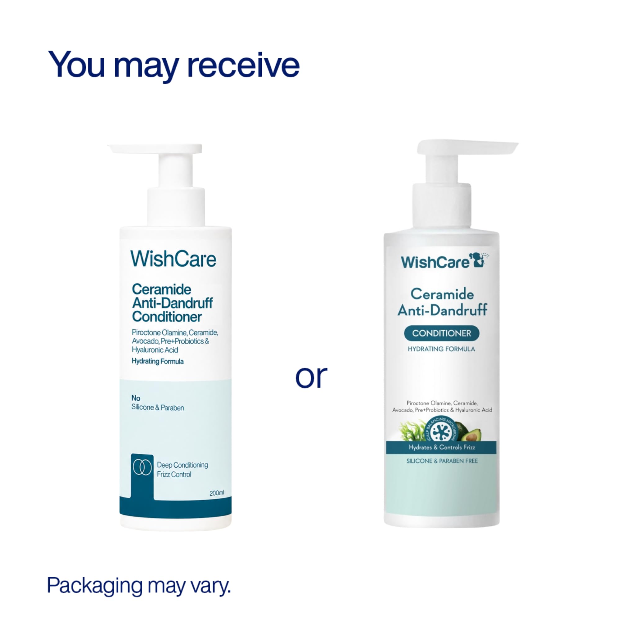 WishCare Ceramide Anti Dandruff Conditioner | Reduces Dandruff & Scalp Itchiness | Conditioner For Dry Hair, Frizzy Hair | With Piroctone Olamine & Hyaluronic Acid | 200ml