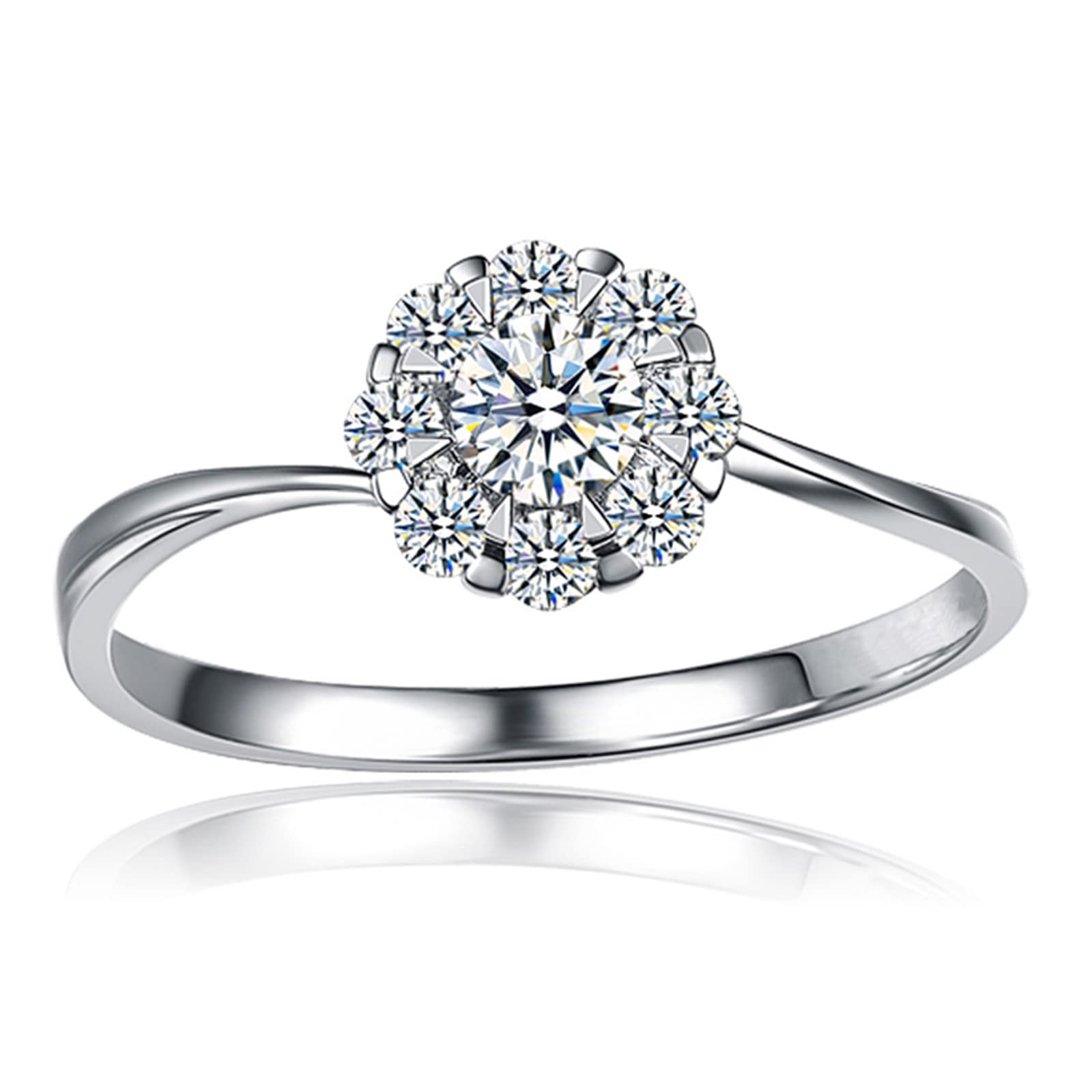 9K/14K/18K Echtgold Hochzeitsringe für Damen Moissanit 0.5-0.8ct Ewigkeitsring Verlobungsringe für Sie