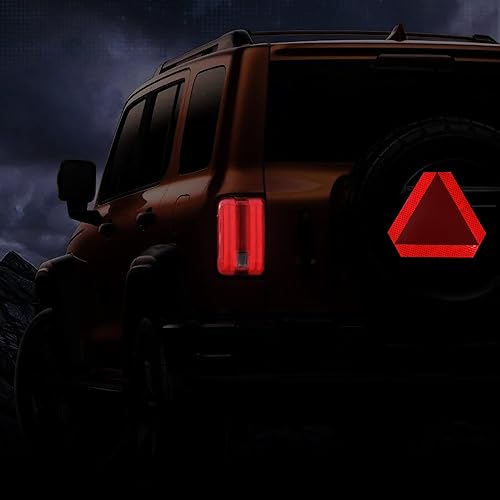 Miniatura 7 de Letrero de vehículo de movimiento lento, paquete de 2 calcomanías triangulares reflectantes de grado de diamante de 7 x 8 pulgadas