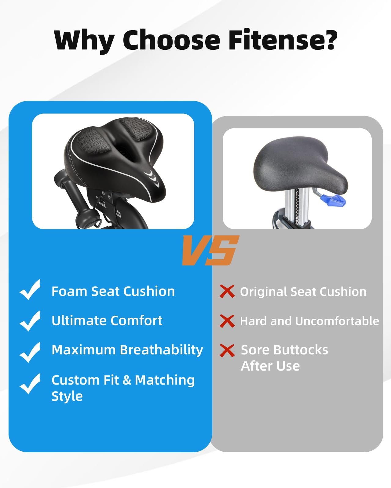 Fitense Asiento de bicicleta de gran tamaño para bicicleta Peloton y Bike+, cojín de asiento cómodo compatible con bicicletas Peloton, de carretera o de ejercicio, reemplazo de sillín de bicicleta