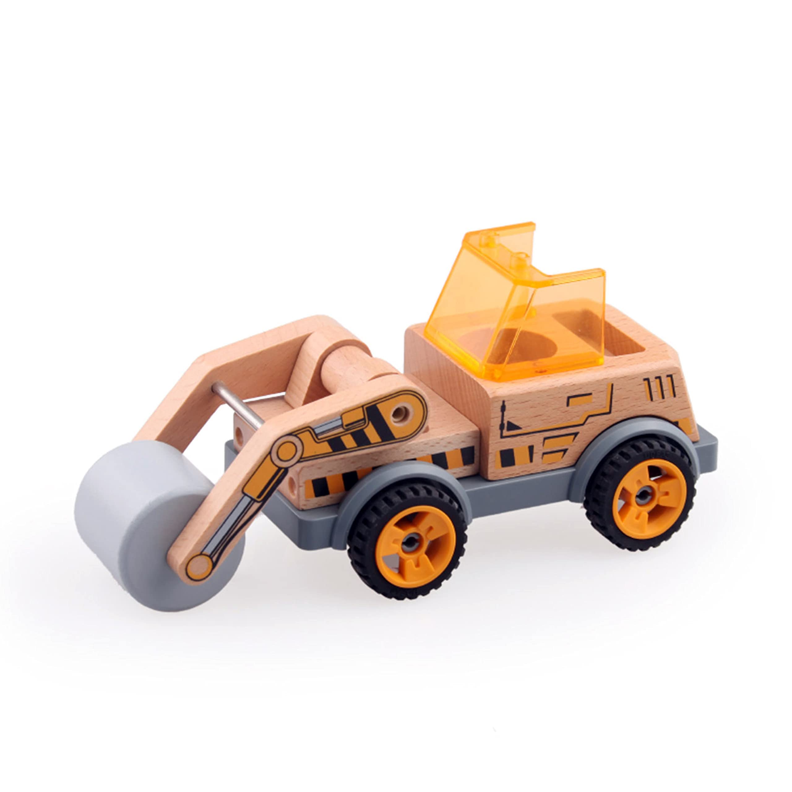 Udeas Transformable road roller as children's toy, sandpit toy, driver's cab made of durable plastic, roller toy, sand toy excavator