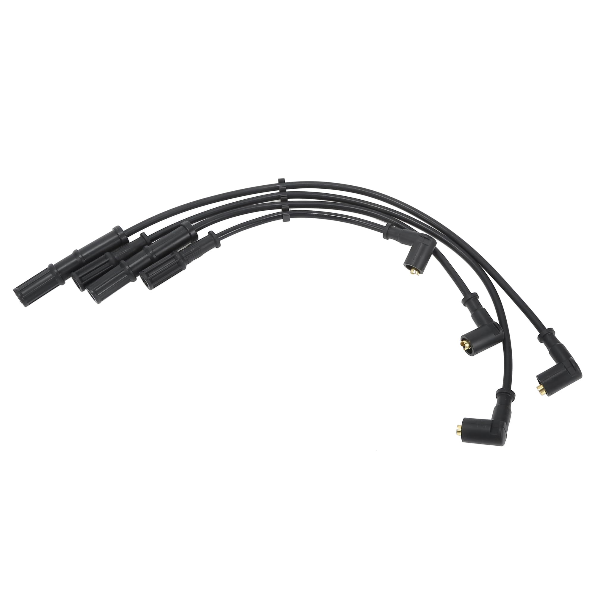 QUARKZMAN Câbles D'Allumage Pour Fiat Punto 1.2 60 (99-12) Lot De 4 | Couleur Noir, Matériau Silicone Et Nickel, Numéro OE 46749624, Compatible: Pour Fiat Panda 1.2, Pour Fiat Doblò 1.2
