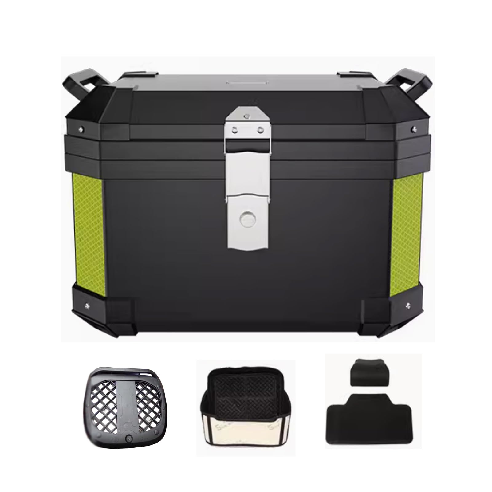 Top case de moto grande capacité 45L en ABS rigide noir