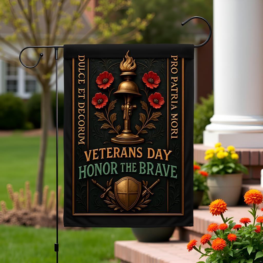 Military Veteran Garden Flag 12x18 In Doublesided Honor the Brave US Armed Forces Service Tribute Display for Veterans Day Memorial Day Patriot Day Outdoor Yard Cemetery Decor - Image 7