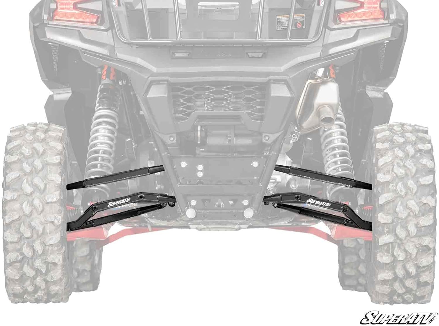 SuperATV Heavy Duty Boxed Radius Arms for 2020+ Kawasaki Teryx KRX 1000 | High-Strength Power Coated Alloy Steel | 5/8" Adjustable Heim Joints | Strength to Weight Ratio | More Clearance Than Stock