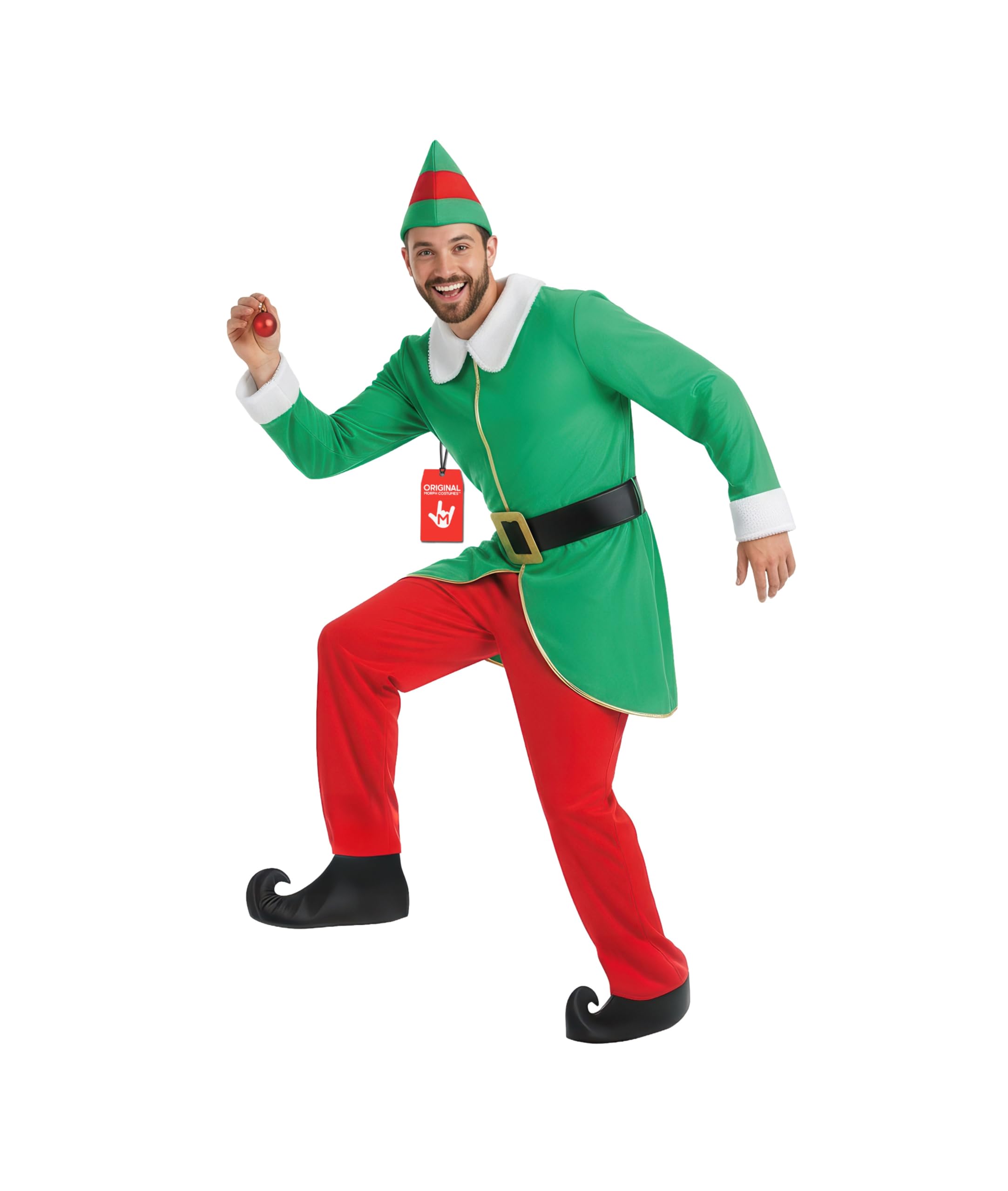 Fun Shack Disfraz Elfo Adulto Hombre, Traje Duende Navidad, Disfraces para Carnaval y Navidad
