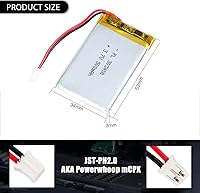 Vista 2 de Batería de iones de polímero de litio recargable de 3.7V 500mAh 303450 Lipo con conector JST PH2.0mm