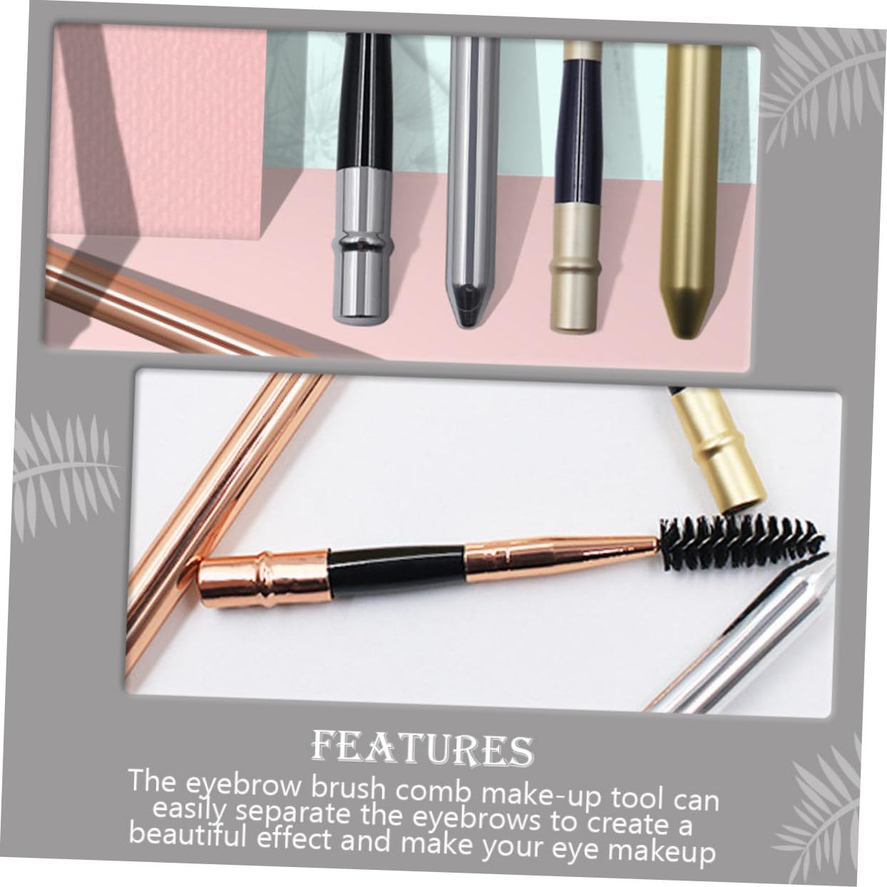 MERRYHAPY Makeup Tool Set 8pcs Eyelash Brush Tube Eyebrow Brush Eyelash Mascara Wands Gold Silver Rose Gold Color