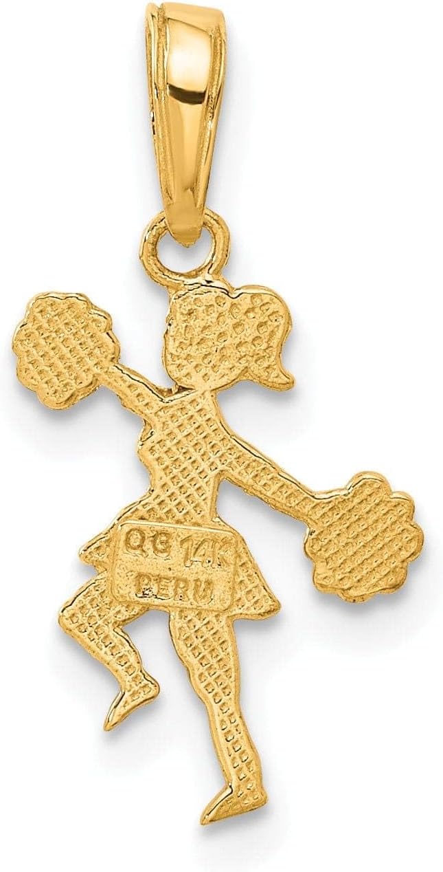 Bijou 14k Yellow Gold Cheerleader with Pom Poms Charm