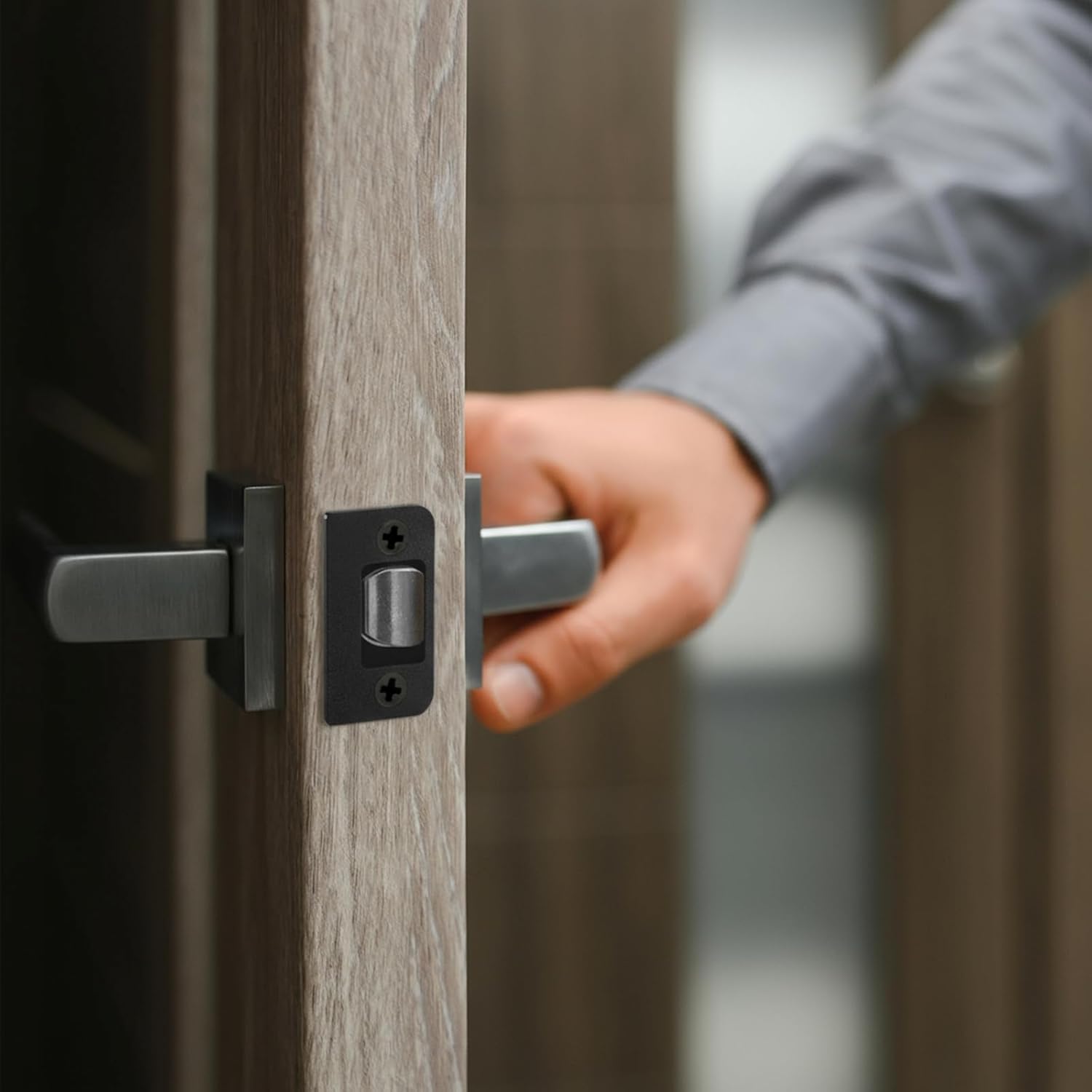 Door Strike Shim Plates, Deadbolt Restorer Strikes Plates, 3 Packs Standard Door Strike Spacer Shim Plate Stainless Steel Blocker Kit with Screws Adjustable Doors Lock Strikes Plate for Home Office