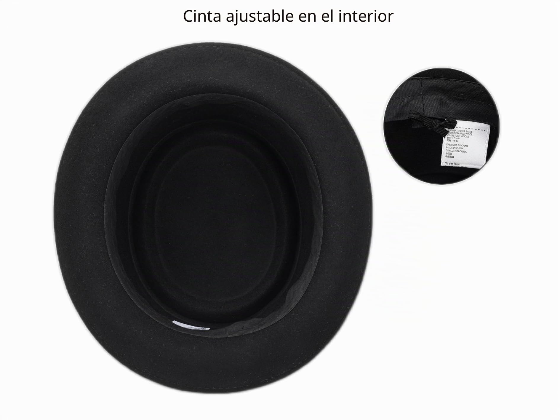 Sombrero de fieltro de lana de pastel de cerdo sombrero vintage noble plano sombrero de barco aplastable sombreros de Panamá