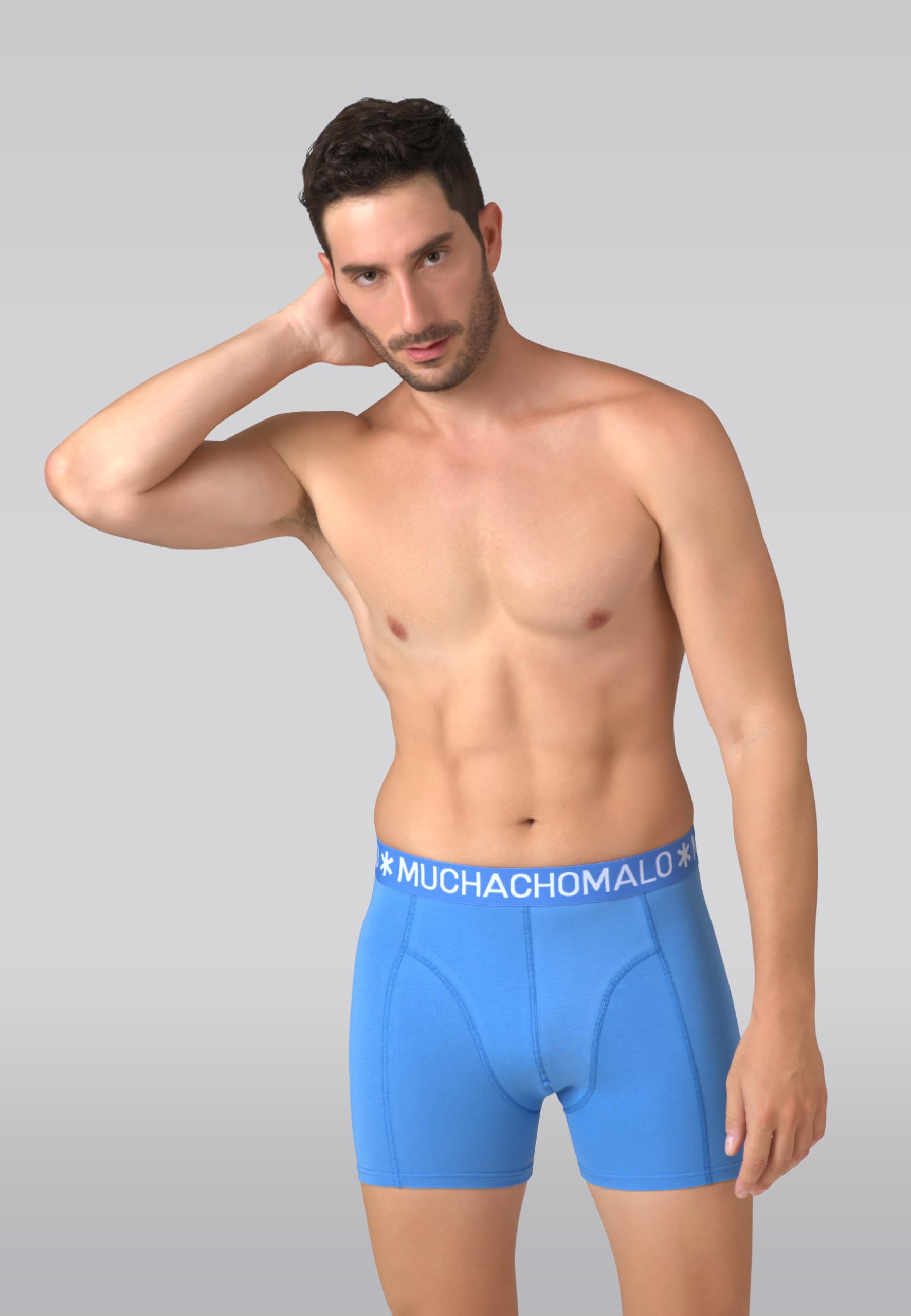 Muchachomalo Uomo Boxer 7-Pack, Tinta Unita, Cotone, Fascia Elastica