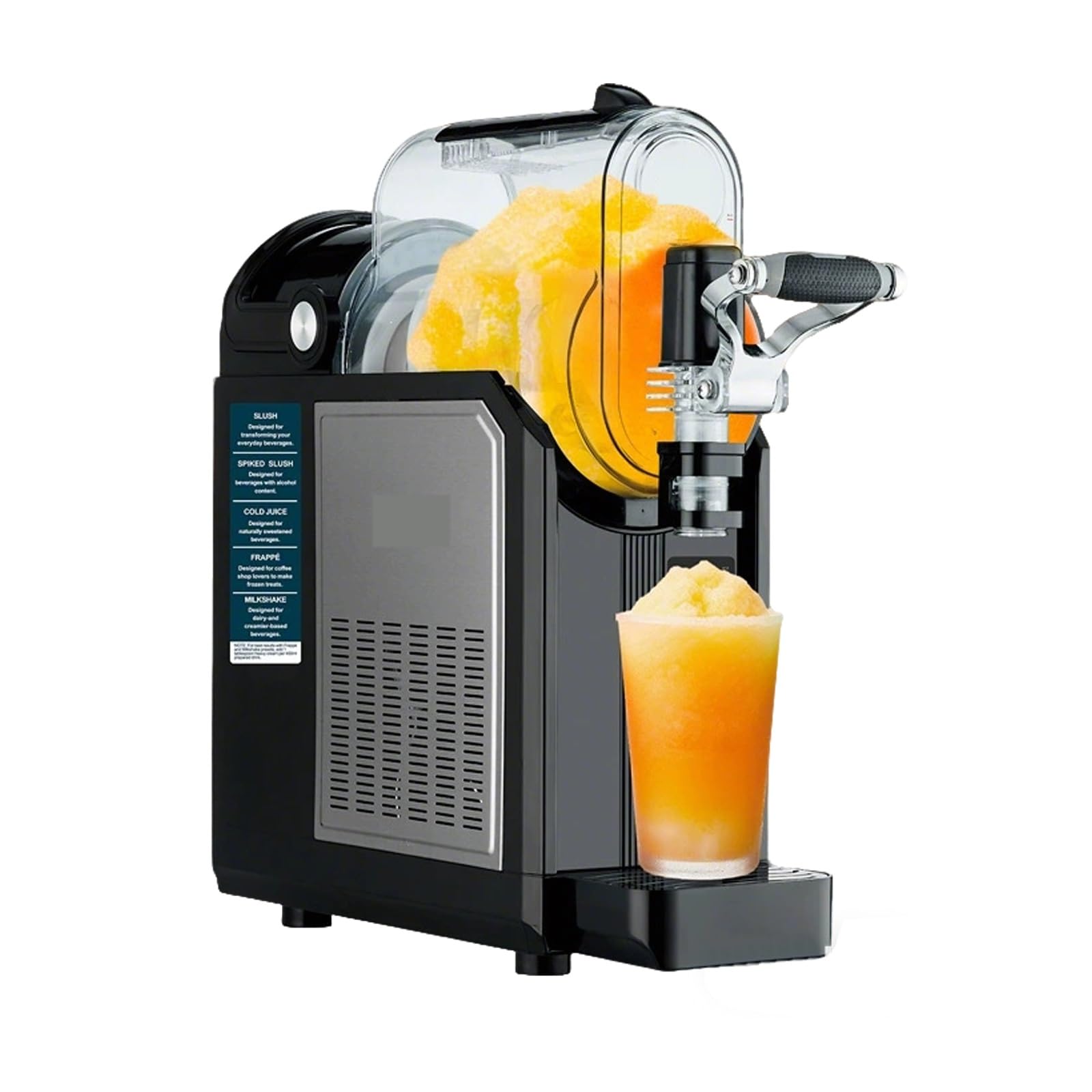 Máquina de Granizado Preparador de Bebidas Congeladas - Máquina de Slushie Comercial para Mostrador con Presets en Pantalla Táctil y Palanca de Dispensado, Depósito Transparente Grande 3 L