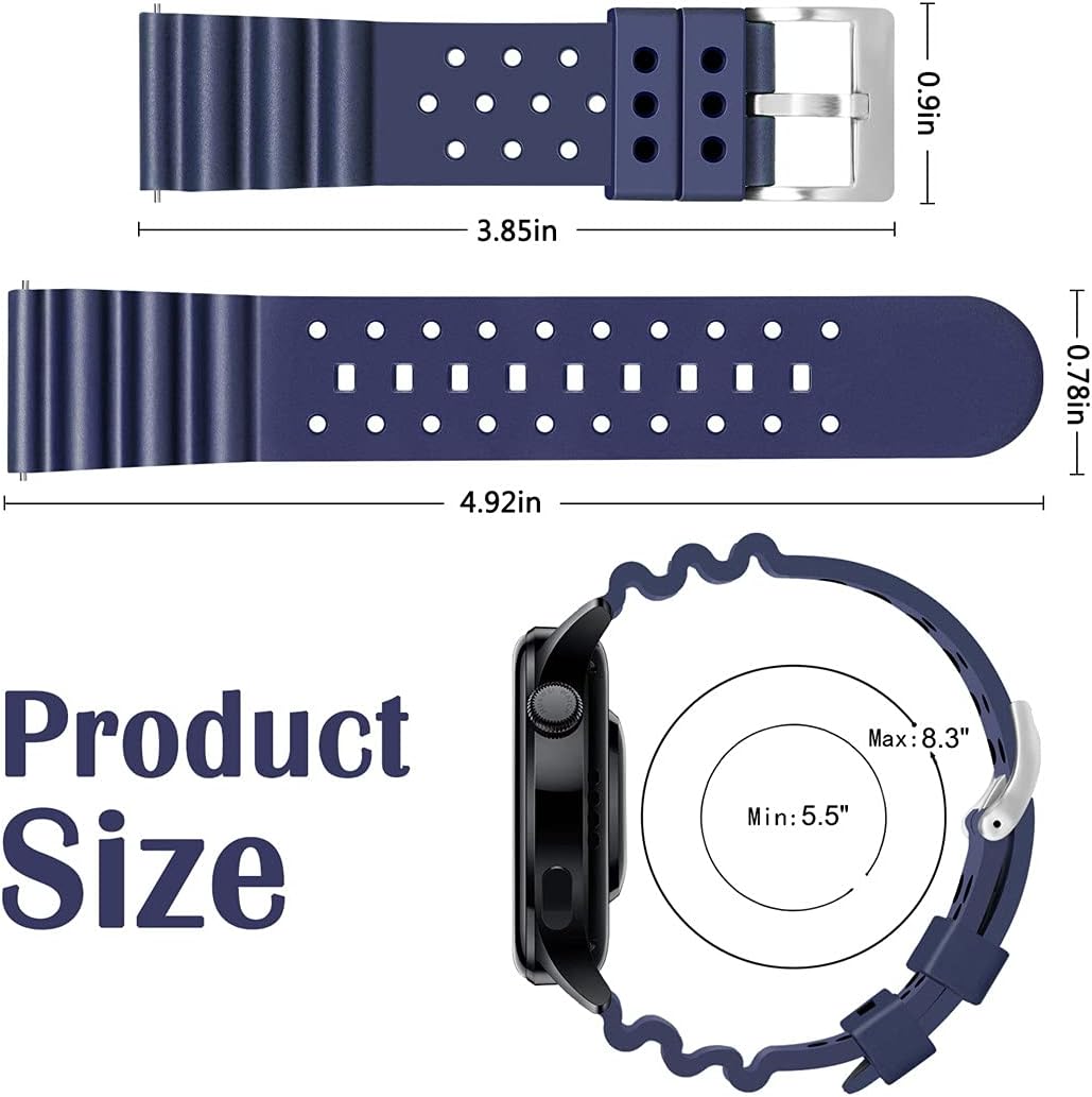 Silicone Watch Bands 20mm 22mm 24mm Quick Release Rubber Watch Bands for Men and women - Image 3