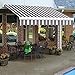 12 ft. Key West Full Cassette Manual Retractable Awning (120 in. Projection) Navy/Gray/White