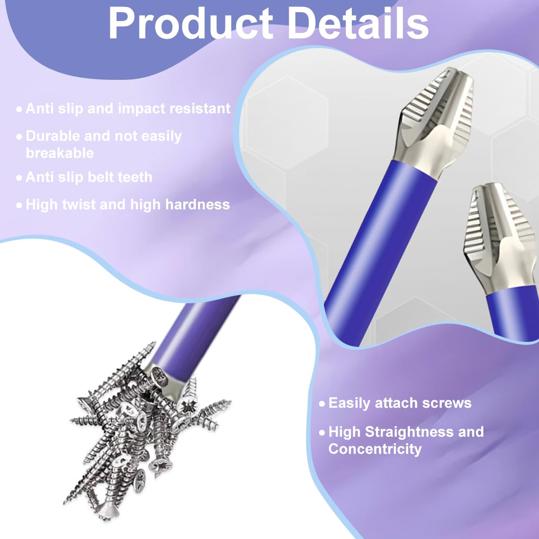 YAYNO 5 Pezzi Inserti per avvitatore Punta per cacciavite professionale in lega di acciaio PH2 ad alto magnetismo, a croce, per Riparazioni Ambito Industriale Domestico (50-65-70-90-150 Mm)