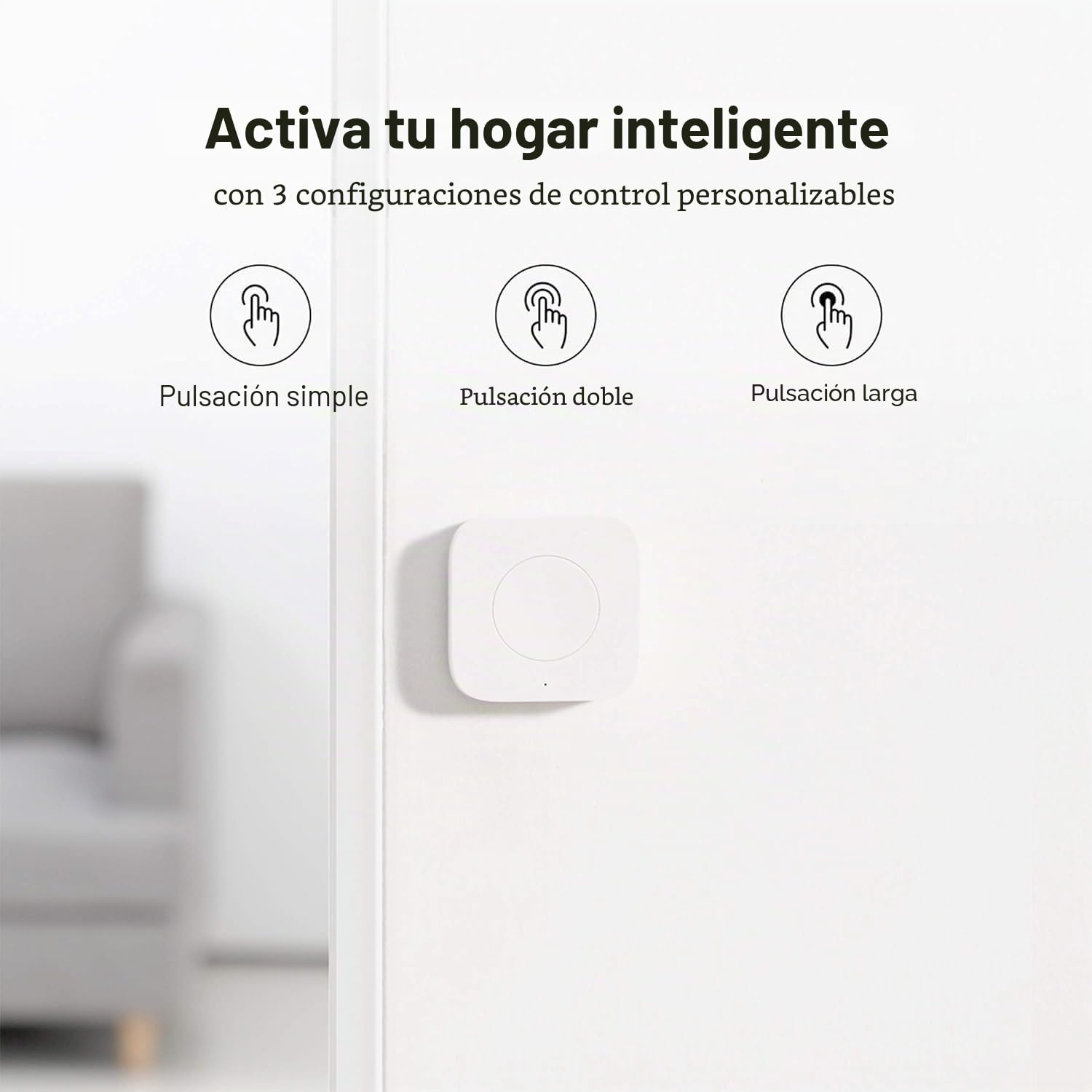 Aqara Botón Inalámbrico Individual, Requiere AQARA HUB, Conexión Zigbee | Botón de Control Versátil de 3 vías para Dispositivos Domésticos Inteligentes, Compatible con Apple HomeKit e IFTTT