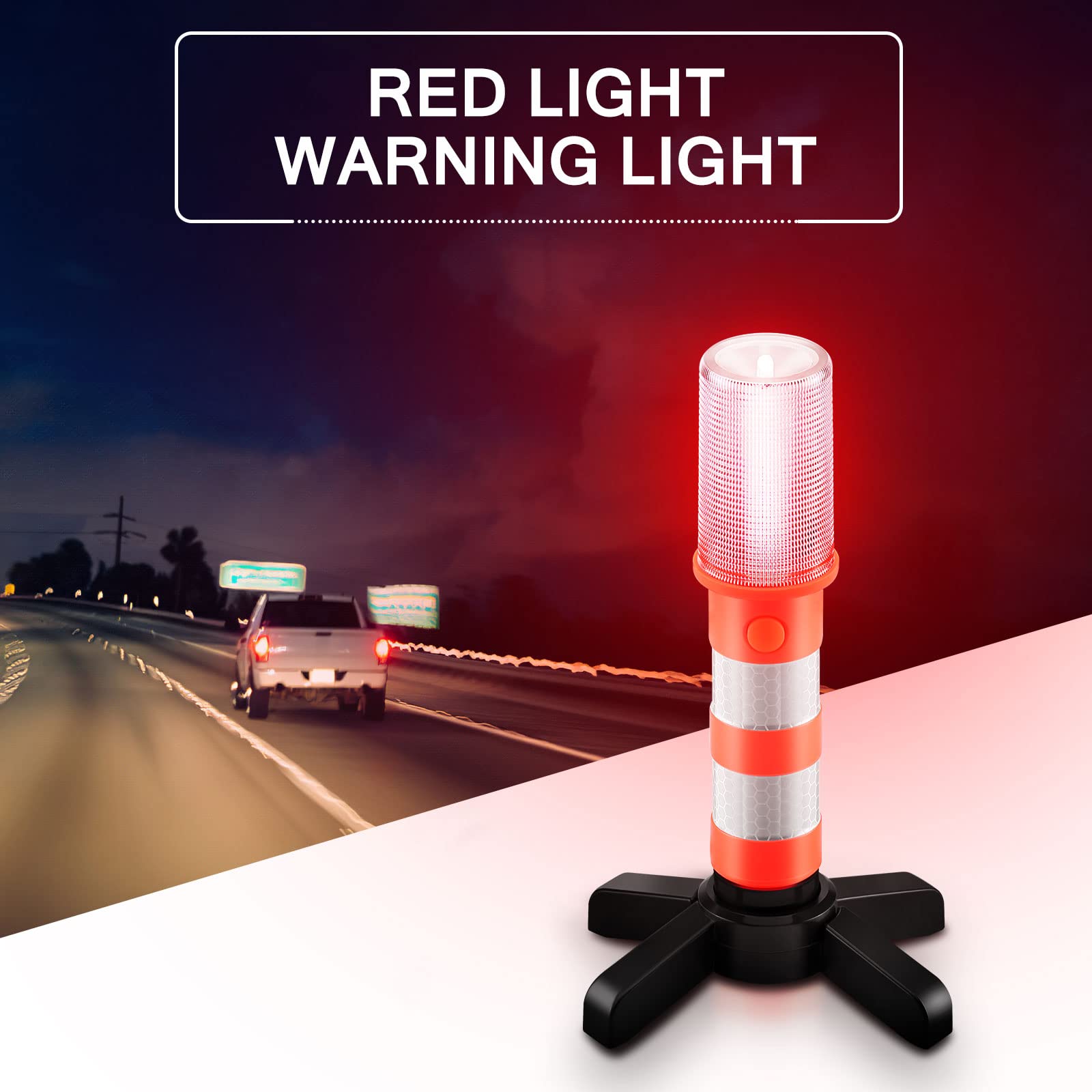 LED Route éclaire La Lumière, 2PCS Voiture Urgence Routière Clignotant Sécurité Kit, Lumière Stroboscopique Kit Balise D'avertissement pour Les Avertissements de La Circulation