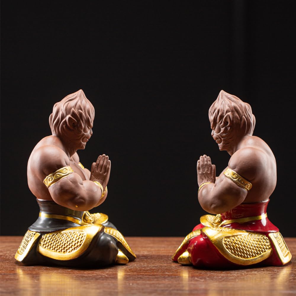 Amazon.com: YLFFFZZZ Monkey King Statue, Ceramic Sun Wukong Figure