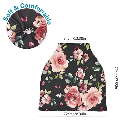 Miniatura 51 de Cubierta de lactancia lindo bosque, animales, árboles, setas, bayas, lactancia materna, toldo suave para asiento de automóvil, cubierta de toldo