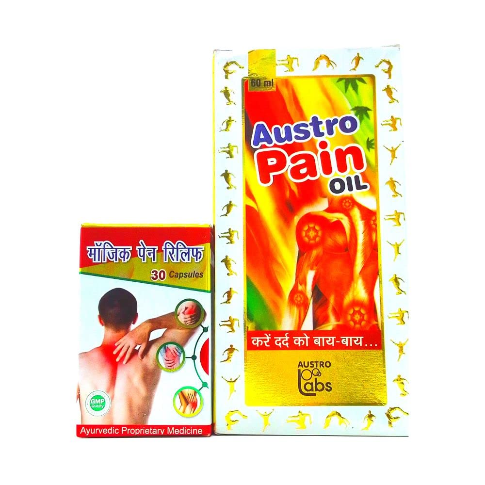 Buy Ayurvedic Pain Relief Magic Pain Relief Capsules and Austro pain oil(60 ml.) for Joint pain.(combo pack) (B0BC42XQL6) Amazon Price History, Amazon Price Tracker