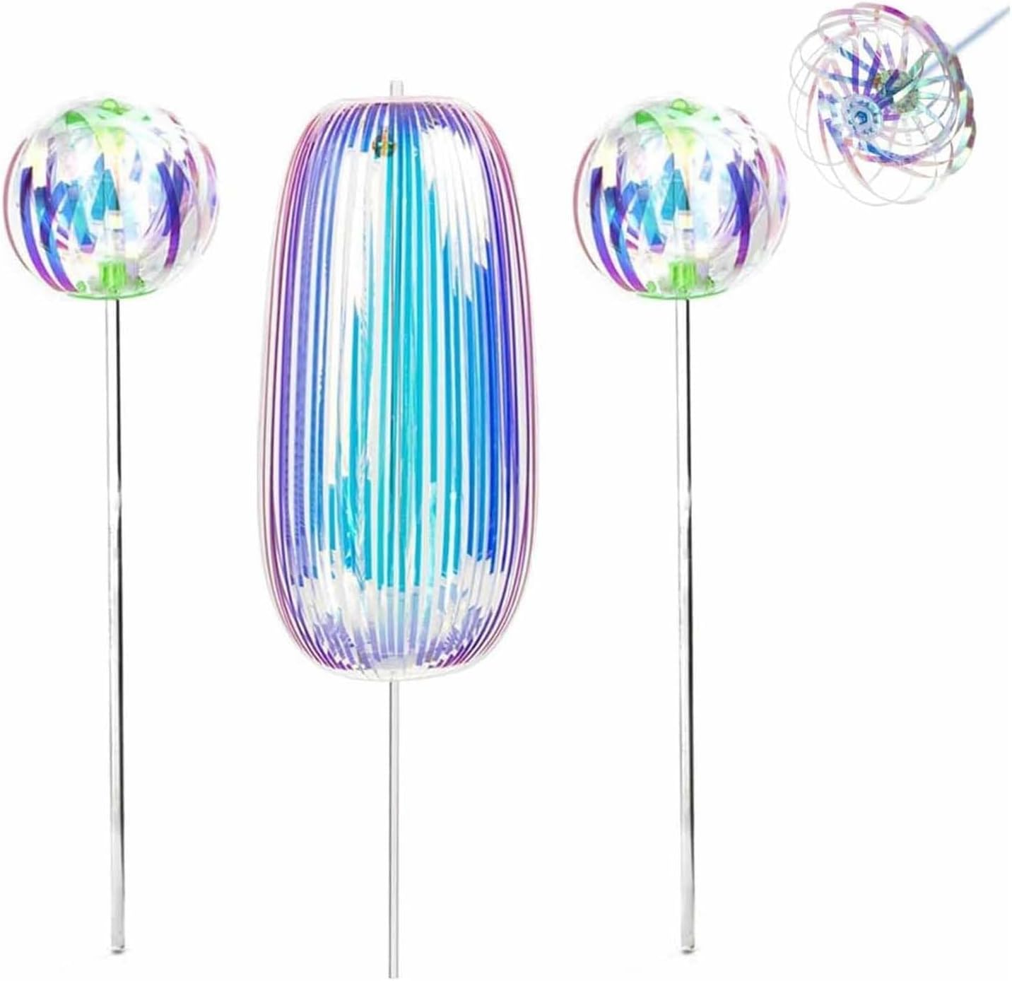 Rainbow Twirler, Rainbow Twirler Stick, Rainbow Stick, Magic Party Bubble Wand, Spin Twirl Swirl and Dazzle, for Party Festivals and Funny Attractive Night,Random Pattern (3PCS)