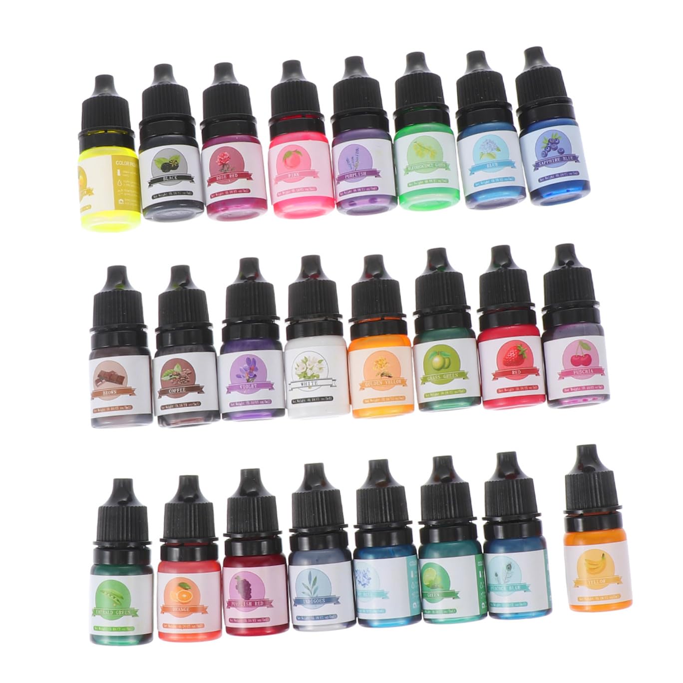Hohopeti 24 Colorantes Líquidos Concentrados de 5 Ml para Resina y Manualidades, Pigmentos Oleosos Mezclables para Fabricación de Joyas y Proyectos DIY
