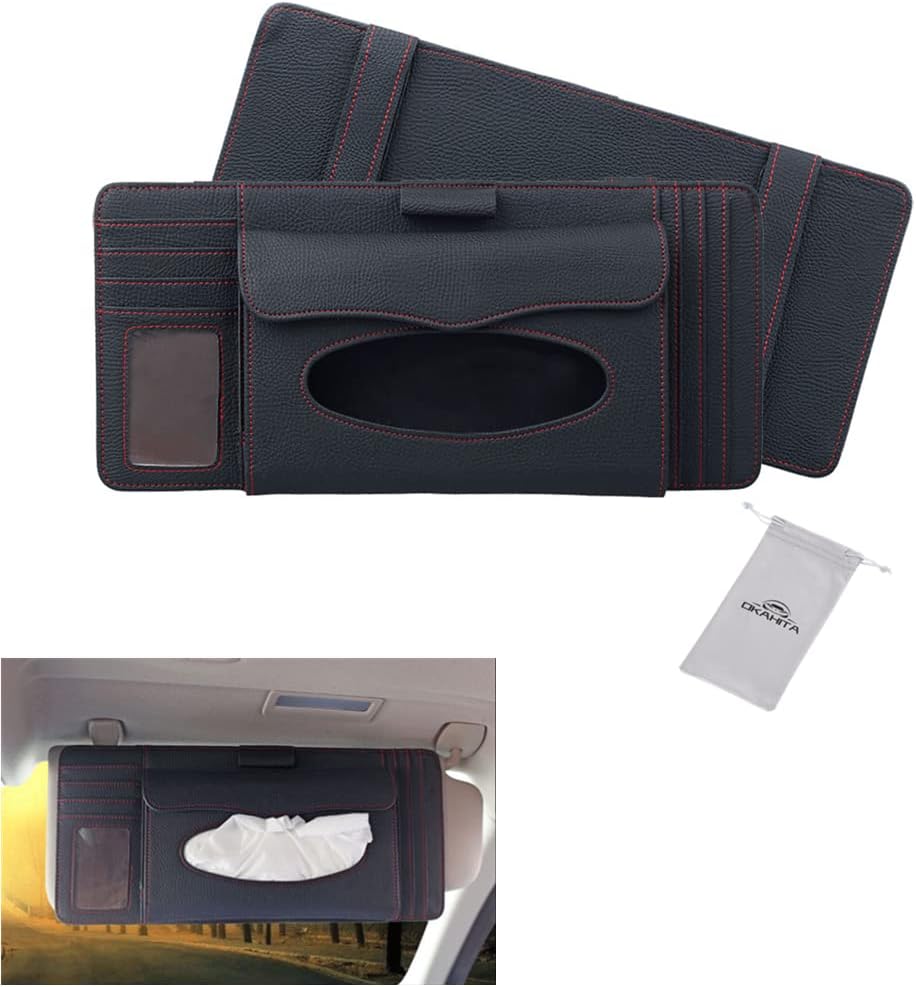 Okahita 車用 ティッシュケース 車 ティッシュカバー 車載ティッシュボックス カー用品 サンバイザー収納バッグ 収納バッグ 正規逆輸入品 ティッシュホルダー サンバイザーポケット ブラック Okahita 車用 ティッシュケース 車 ティッシュカバー 車載ティッシュボックス カー用品 サンバイザー収納バッグ 収納バッグ 正規逆輸入品 ティッシュホルダー サンバイザーポケット ブラック