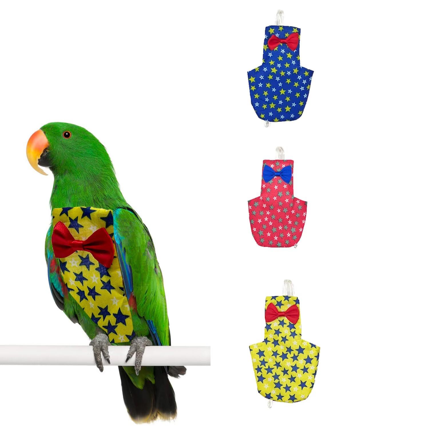 Star Diapers for Parrots Fashionable Avian Accessories Parrot Clothes for Birds 3 PCS