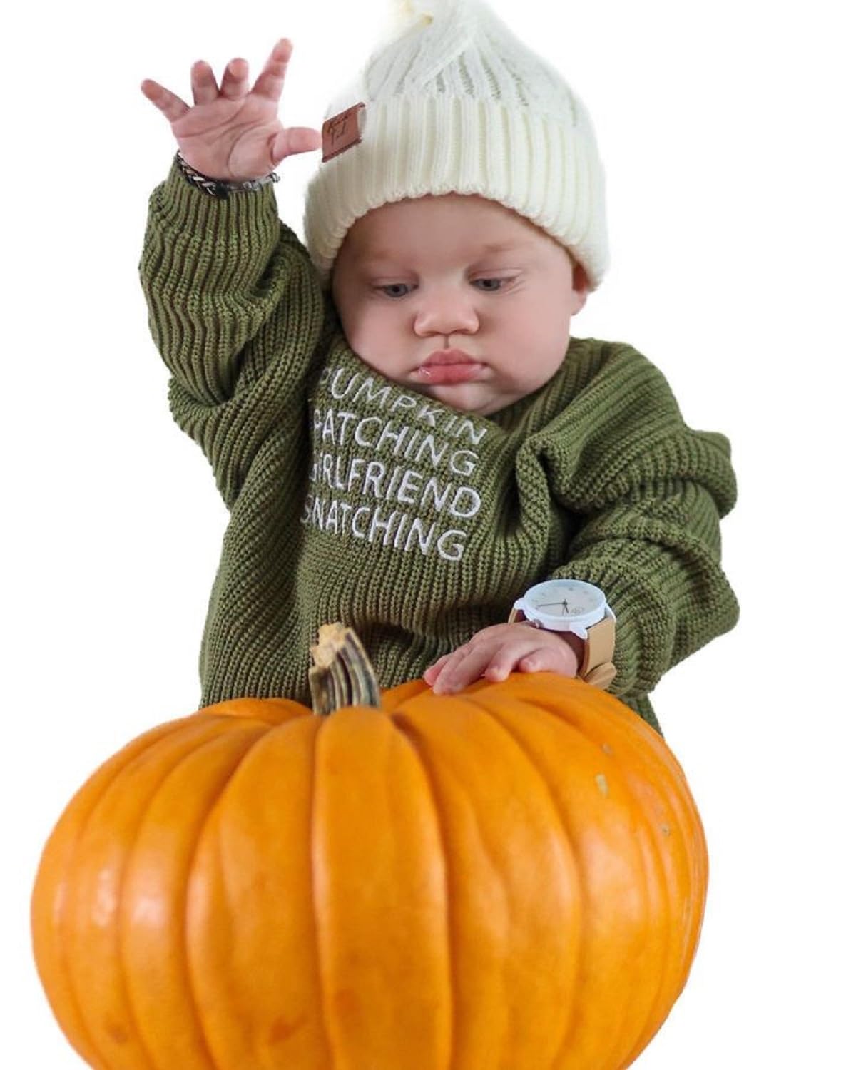 0-5T Toddler Baby Boy Halloween Outfit Pumpkin Knit Sweater Baby Boy Winter Long Sleeve Sweatshirt Top (Coffee, 2-3 Years)