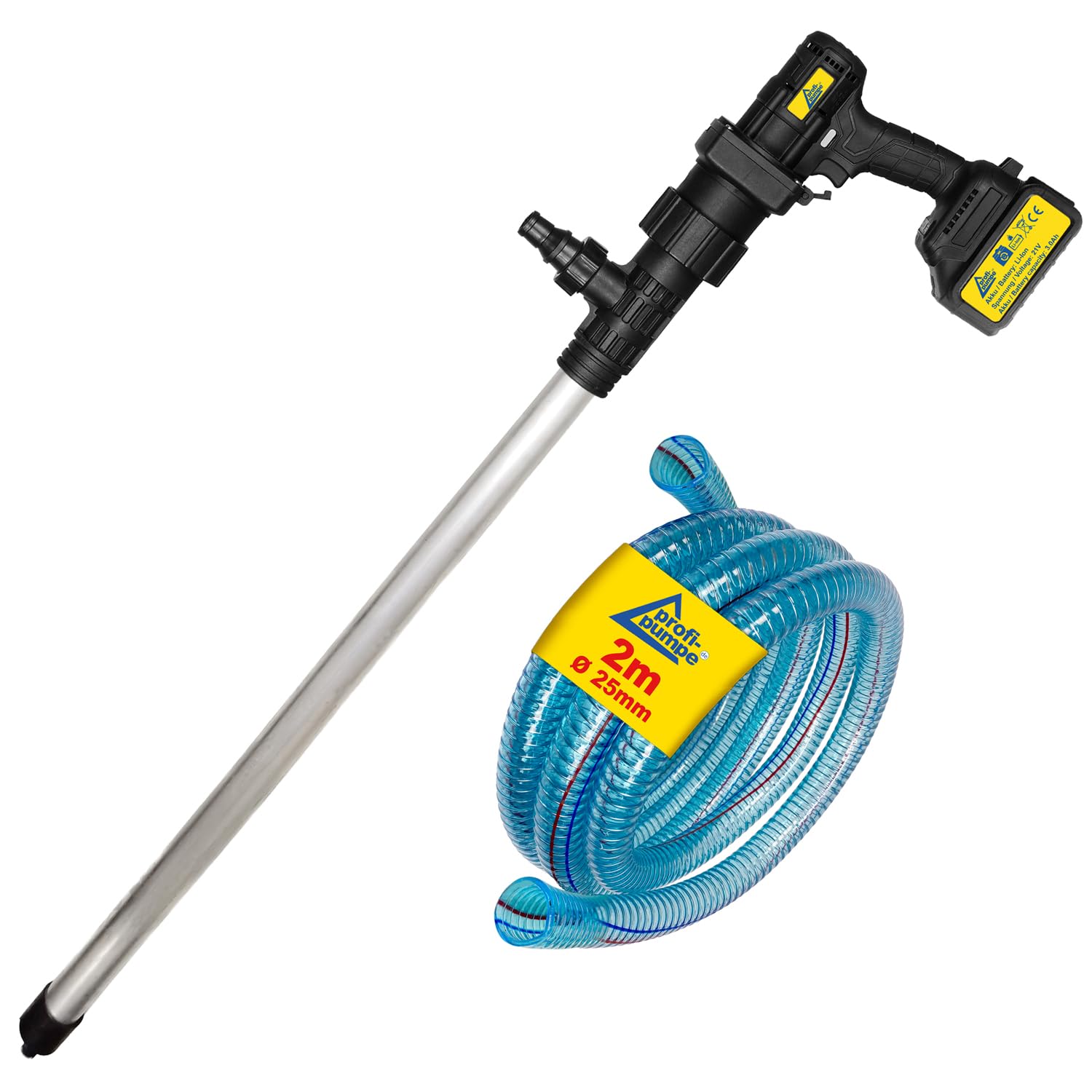 Fasspumpe 21V 450W Alu Diesel-Biodiesel-Heizölpumpe Umfüllpumpe Set Selbstansaugend