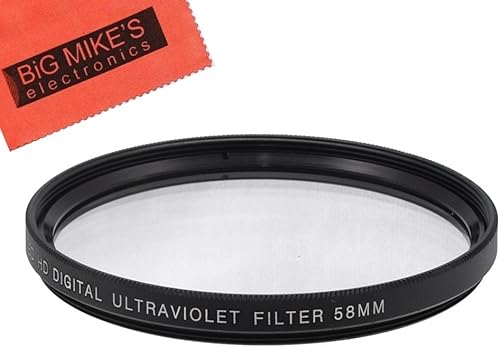 Filtro protector UV multicapa de 2.283 in para Canon EF-S 0.709-2.165 in f/3.5-5.6 es lente SLR + paño de limpieza de microfibra