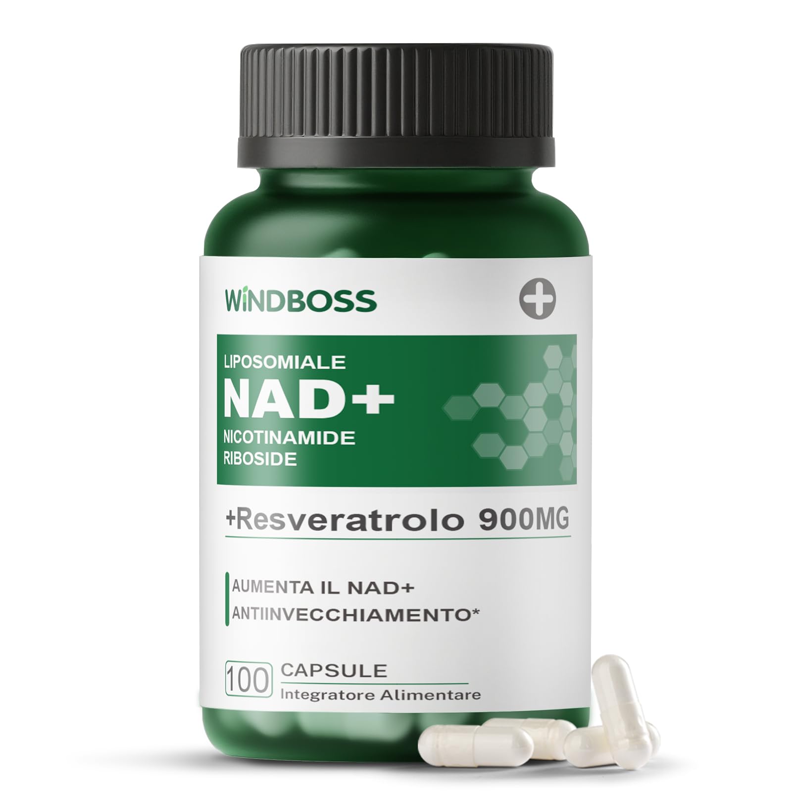 NAD+ Integratore – 900 mg per Dose | Formula Avanzata con Capsule Vegetali | 100 Capsule