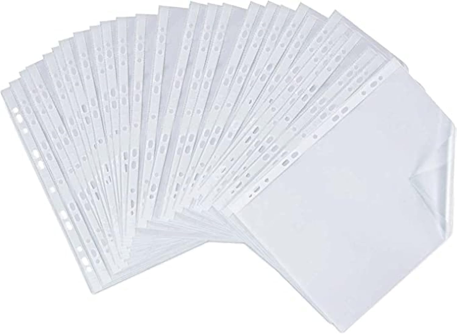 DAJAVE 300 Pack Poly Pockets A4 Punched Pockets, Top Opening Polly - View #8