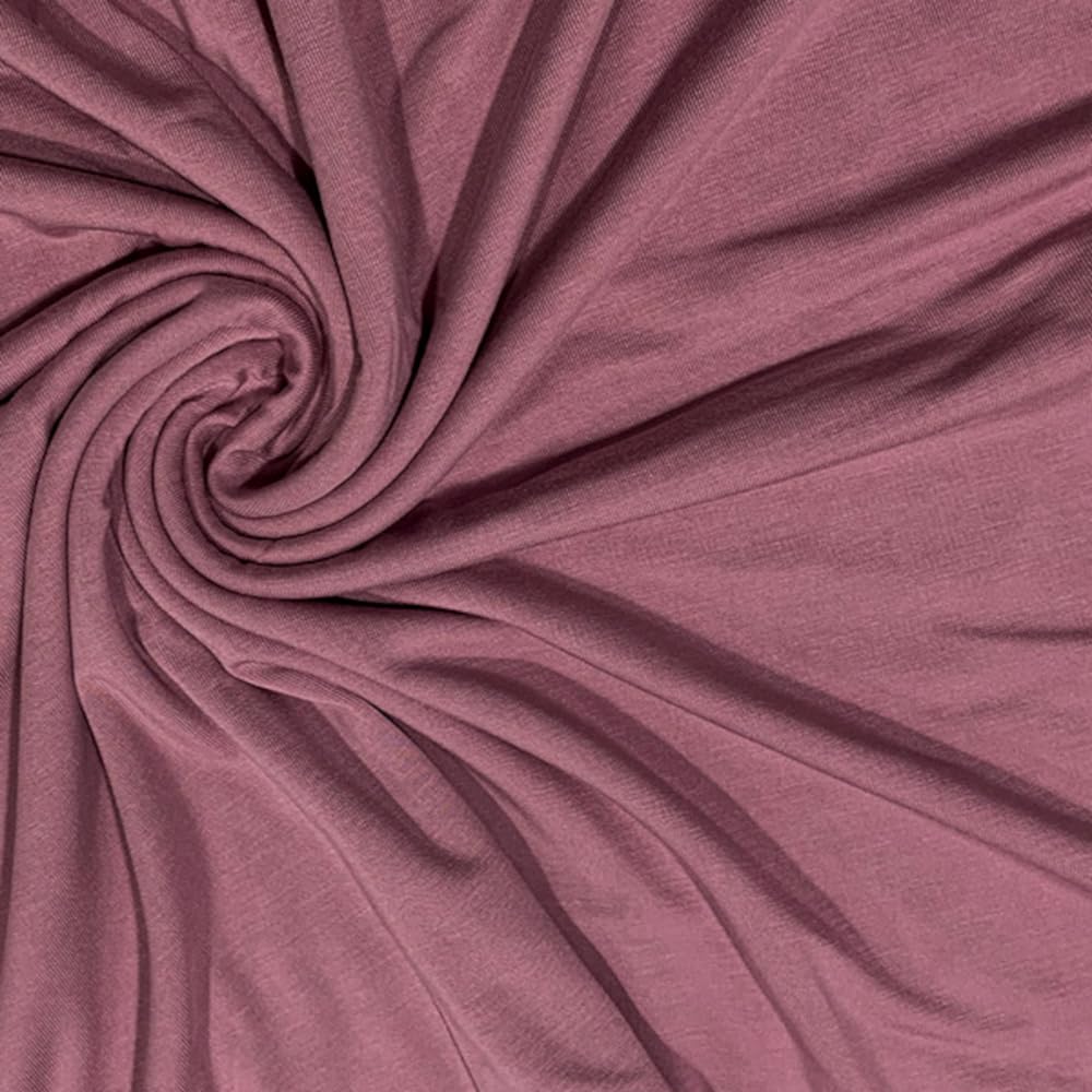 Bamboo Jersey Fabric Plain Coloured 155cm Wide (Per metre) (Mauve)