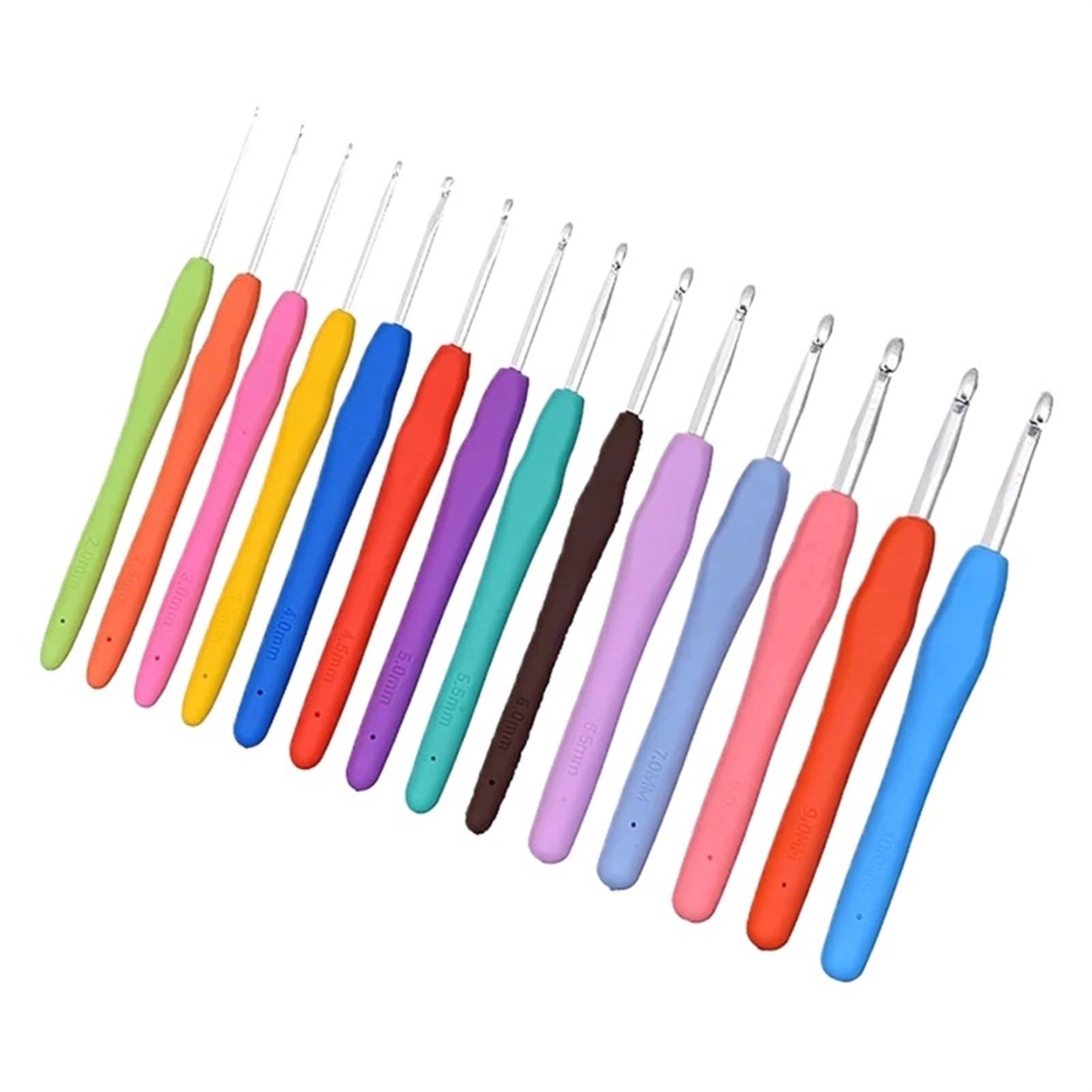 L6NqIAG Crochet Kit Ergonomic Multi Colour Crochet Hooks Yarn Knitting Needles 2-10mm with for Case Random Color